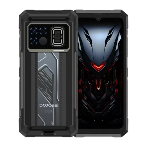 Doogee Fire 6 Max zwart met zilver kopen bij Doogee Benelux_voor- en achterzijde