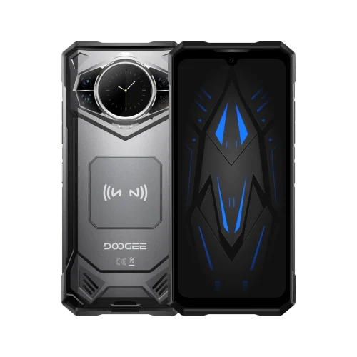 DOOGEE S200E in grijs – voor- en achteraanzicht
