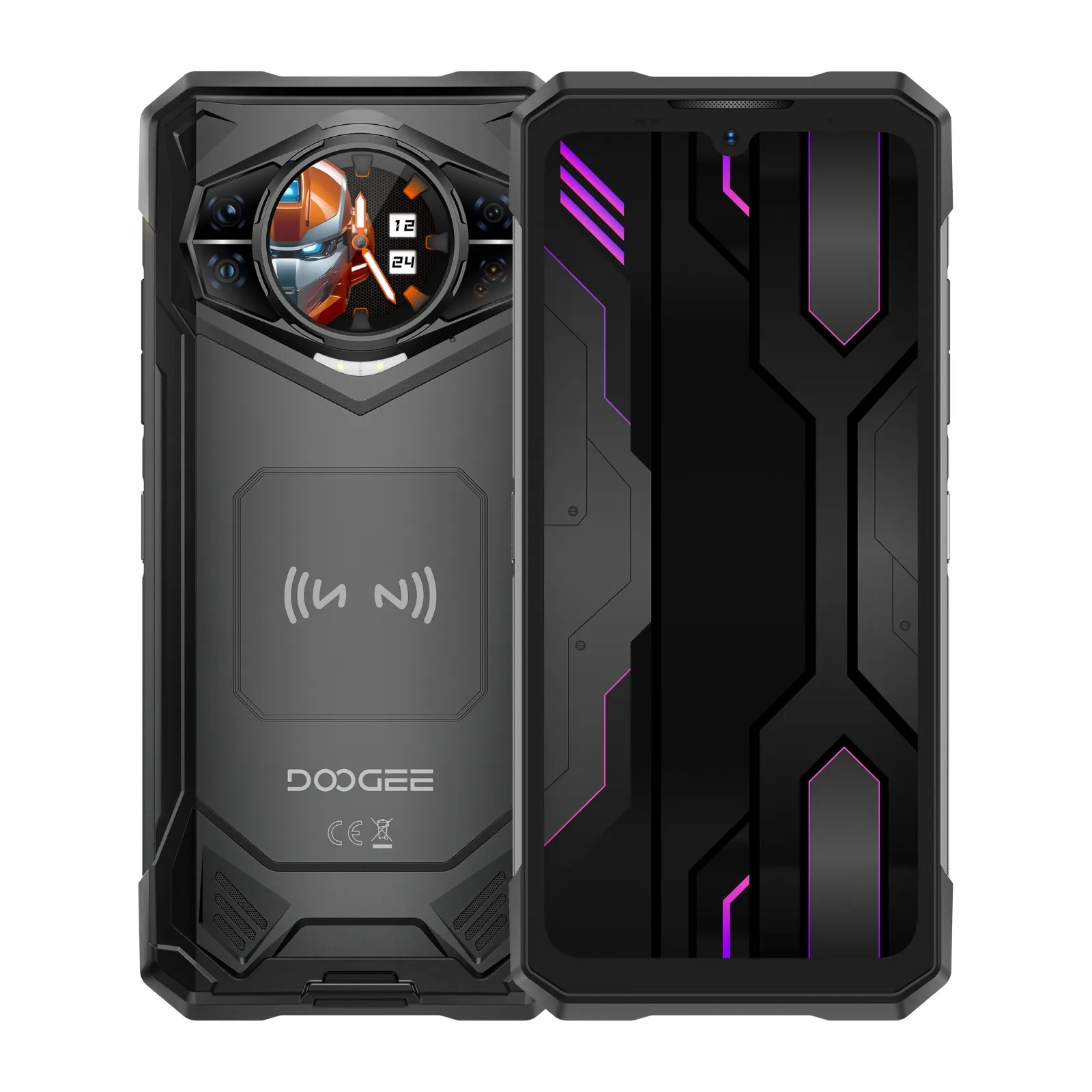 DOOGEE S200 X VIP Edition in zwart, voor- en achteraanzicht, robuuste Android 16-smartphone