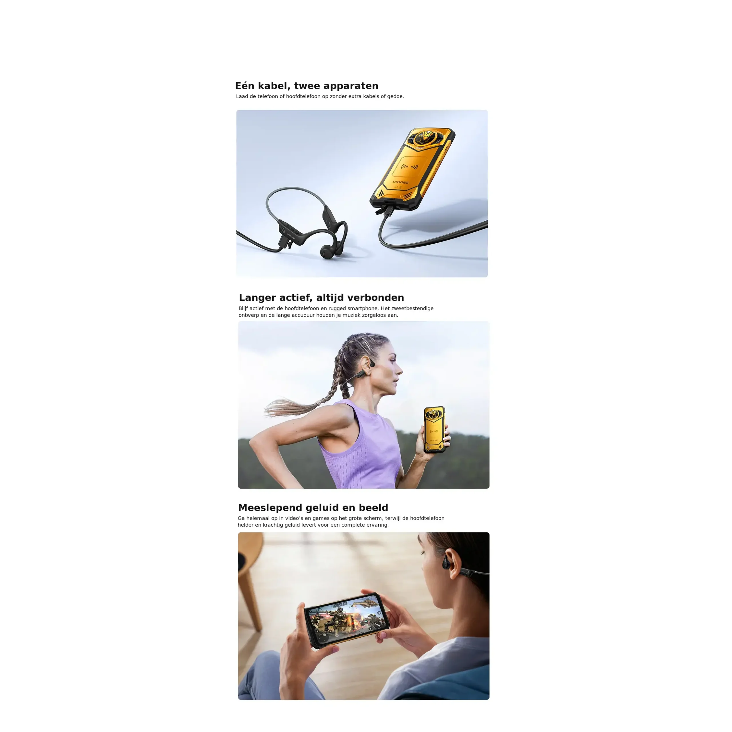 DOOGEE S200 X VIP Edition open-ear-headset voor sport entertainment en dagelijks gebruik