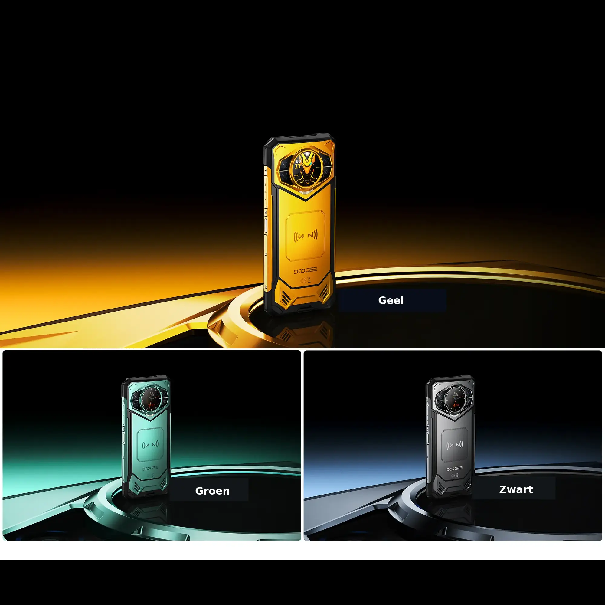 DOOGEE S200 X VIP Edition in geel groen en zwart