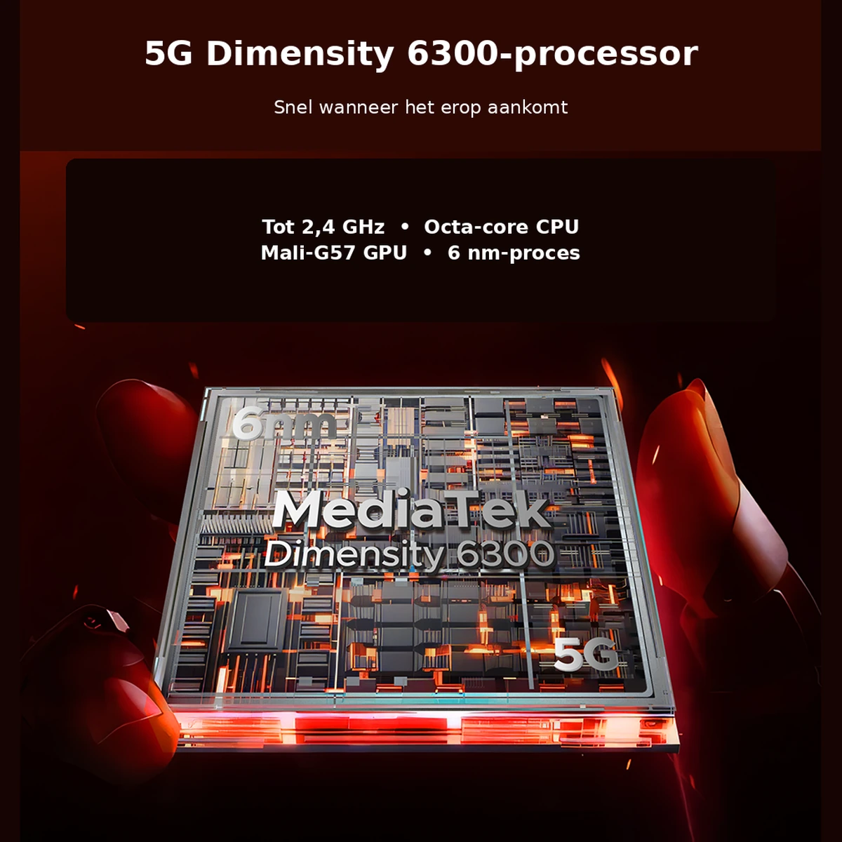 DOOGEE Fire 7 Ultra 8+256 – 5G Dimensity 6300-processor